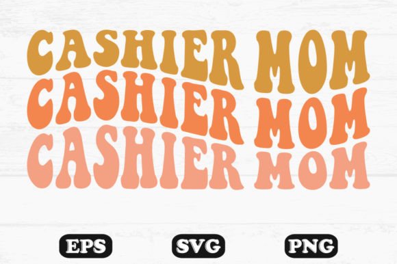 Cashier Mom Retro Wavy Svg PNG Review