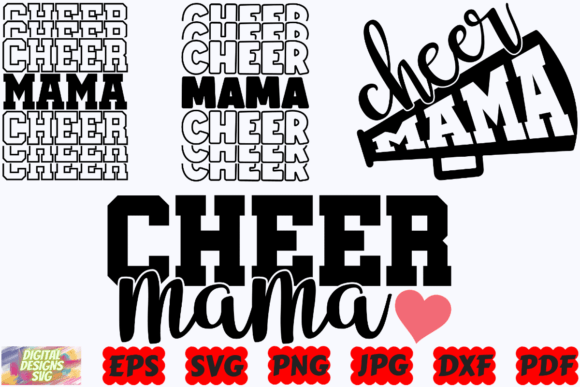 Cheer Mama SVG Cheer Mom Graphics for Crafts