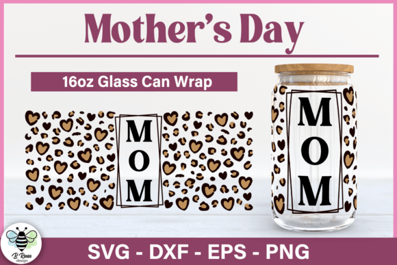 Leopard Print Mom Glass Can SVG Graphics and Crafts Review