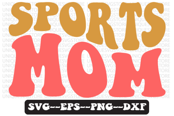 Sports Mom Groovy Retro Svg Design for Graphics and Crafts